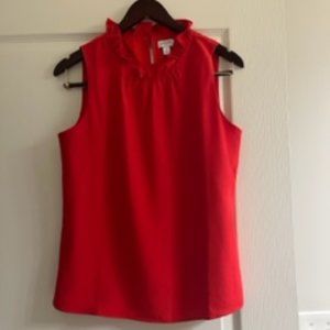 J. Crew Red Sleeveless Blouse